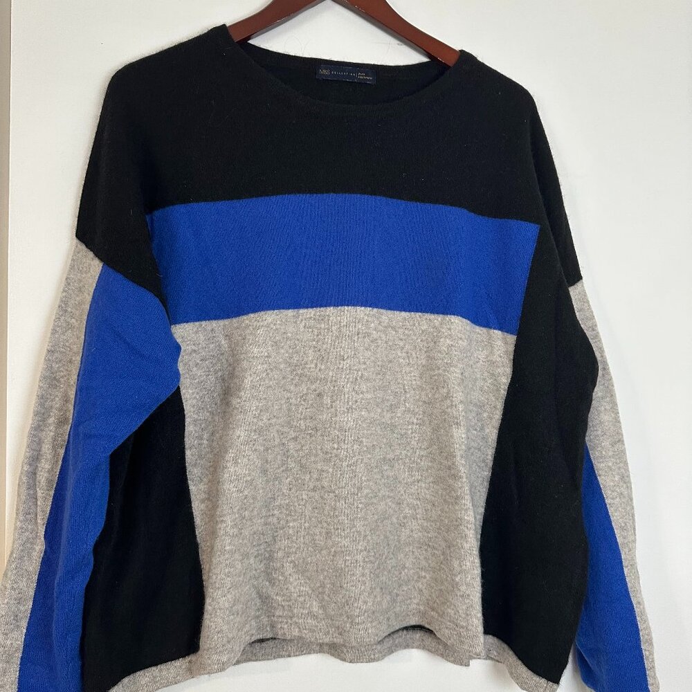 Marks and Spencer pure cashmere colorblock sweater